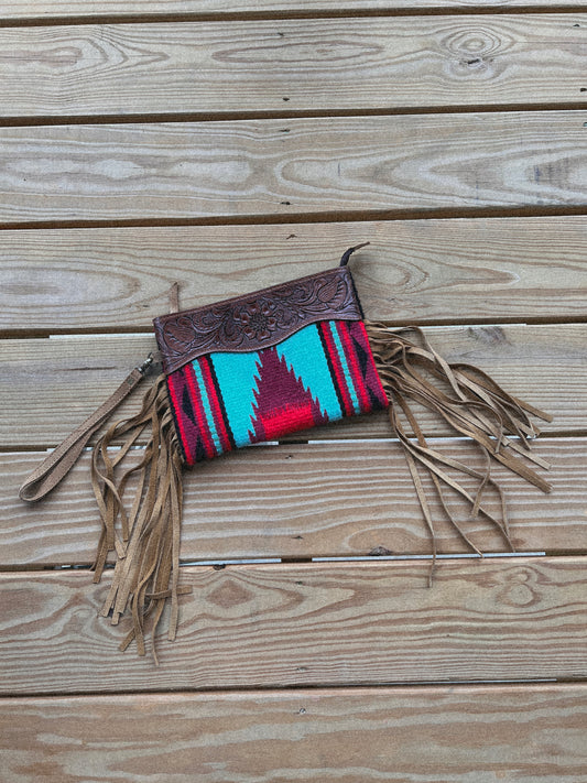 Fringe Saddle Blanket Wristlet