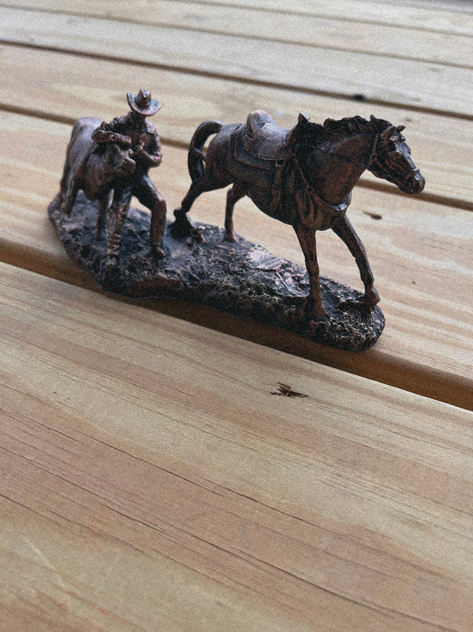 Steer Wrestling Statue